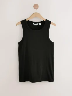 New Next Black/White/Neutral/Navy 4 Pack Slim Ribbed Vest