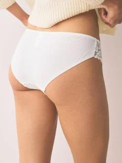 Best Next Brazilian Lace Front NVPL Knickers 3 Pack Black/White/Nude