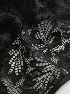 Discount Next High Waisted Thong Lace Front NVPL Knickers 3 Pack Black/White/Nude