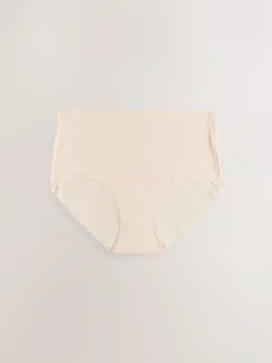 Best Next Midi No VPL Scallop Knickers 3 Pack Black/White/Nude