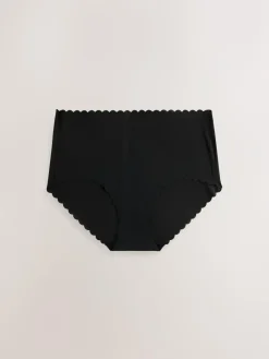Best Next Midi No VPL Scallop Knickers 3 Pack Black/White/Nude