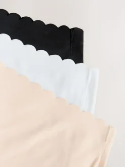 Best Next Midi No VPL Scallop Knickers 3 Pack Black/White/Nude