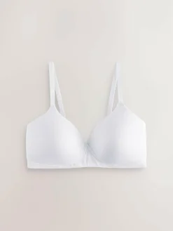 Online Next Black/White/Pastel Rose Nude Pad Non Wire DD+ Cotton Blend Ultimate Comfort Bras 3 Pack