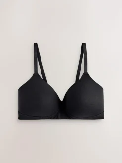 Online Next Black/White/Pastel Rose Nude Pad Non Wire DD+ Cotton Blend Ultimate Comfort Bras 3 Pack