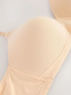Online Next Black/White/Pastel Rose Nude Pad Non Wire DD+ Cotton Blend Ultimate Comfort Bras 3 Pack