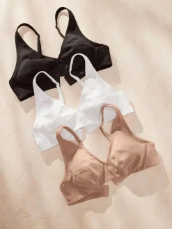 Next Non Pad Non Wire Cotton Blend Ultimate Comfort Bras 3 Pack^Women All Lingerie|Bras