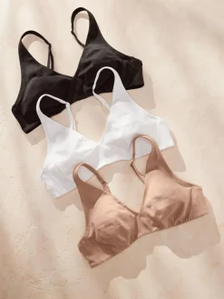 Next Non Pad Non Wire Cotton Blend Ultimate Comfort Bras 3 Pack^Women All Lingerie|Bras