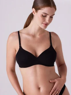 Hot Next Black/White/Pastel Rose Nude Pad Non Wire B-G Nursing Cotton Blend Ultimate Comfort Bras 3 Pack