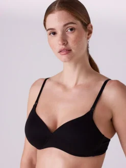 Hot Next Black/White/Pastel Rose Nude Pad Non Wire B-G Nursing Cotton Blend Ultimate Comfort Bras 3 Pack