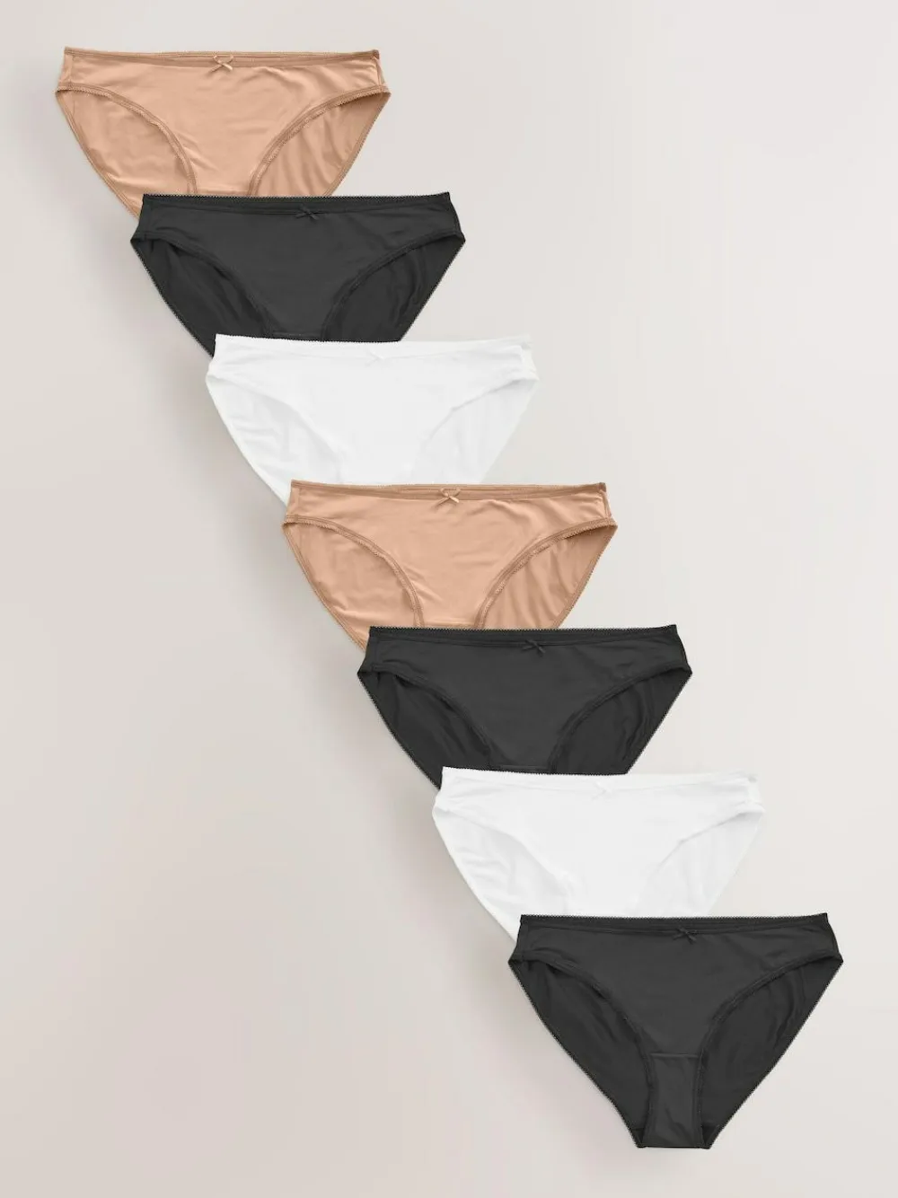 Sale Next High Leg Microfibre Knickers 7 Pack Black/White/Praline Nude