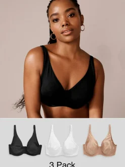 Next Non Pad Full Cup DD+ Microfibre Smoothing Ultimate Comfort T-Shirt Bras 3 Pack^Women Dd+ Range