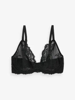 Clearance Next Non Pad Plunge DD+ Lace Bras 3 Pack Black/White/Praline Nude