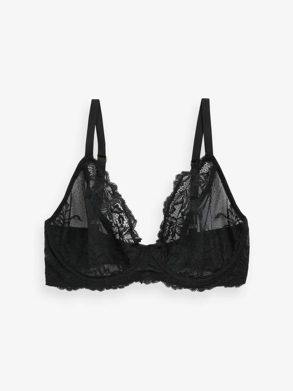 Clearance Next Non Pad Plunge DD+ Lace Bras 3 Pack Black/White/Praline Nude