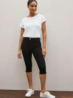 Clearance Next Cap Sleeve 100% Cotton T-Shirts 3 Pack Black/White/Stripe