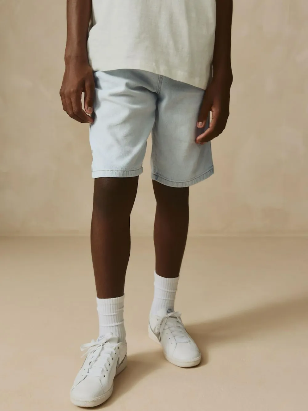 Online Next Bermuda Pull On Denim Shorts (3-16yrs) Bleach