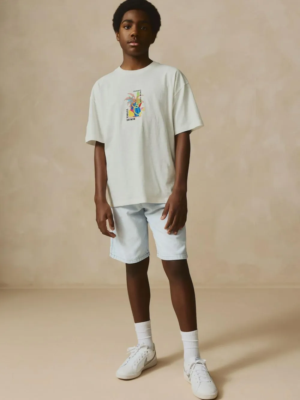 Online Next Bermuda Pull On Denim Shorts (3-16yrs) Bleach