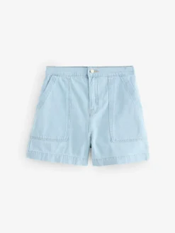 Sale Next Utility Lightweight 100% Cotton Denim Shorts Bleach