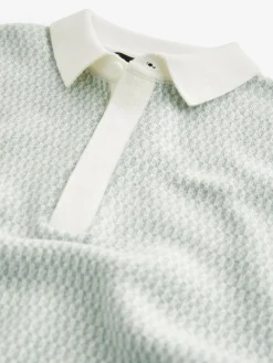 Next Blue 100% Cotton Short Sleeve Geo Pattern Polo Shirt (3-16yrs)^BOY Knitwear & Sweaters|Knitwear