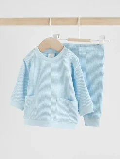 New Next 100% Cotton Top and Joggers Baby 2 Piece Set (0mths-2yrs) Blue
