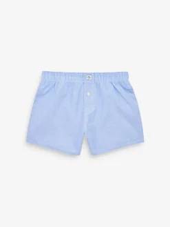 Sale Next Blue 100% Cotton Woven Trunks 3 Pack (2-16yrs)