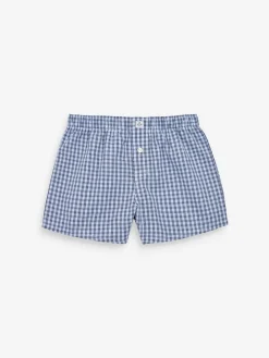 Sale Next Blue 100% Cotton Woven Trunks 3 Pack (2-16yrs)