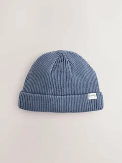 New Next 2 Pack Baby Beanie Knitted Hats (0mths-2yrs) Blue