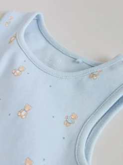 Hot Next Blue 5 Pack Baby Bear Vest Bodysuits