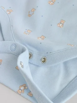 Hot Next Blue 5 Pack Baby Bear Vest Bodysuits