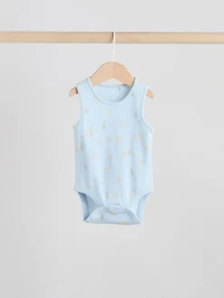 Hot Next Blue 5 Pack Baby Bear Vest Bodysuits
