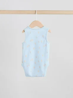 Hot Next Blue 5 Pack Baby Bear Vest Bodysuits