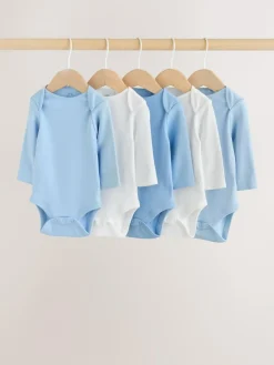 Next Blue 5 Pack Baby Long Sleeve Bodysuits^BOY Baby Winter Clothing|Bodysuits & Vests