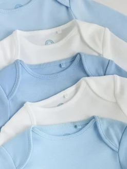 Next Blue 5 Pack Baby Long Sleeve Bodysuits^BOY Baby Winter Clothing|Bodysuits & Vests