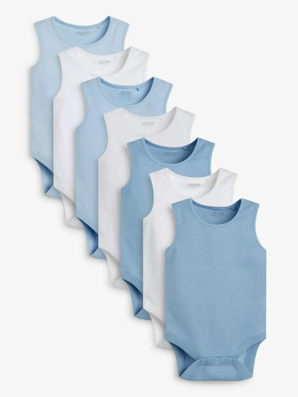 Next Blue 7 Pack Baby Vest Bodysuits^BOY Bodysuits & Vests|Vests