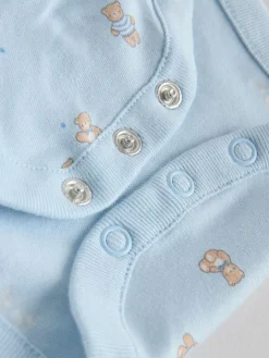 Clearance Next Blue 7 Pack Long Sleeved Baby Bear Bodysuit