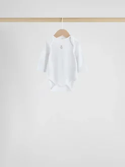 Clearance Next Blue 7 Pack Long Sleeved Baby Bear Bodysuit