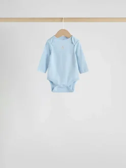 Clearance Next Blue 7 Pack Long Sleeved Baby Bear Bodysuit