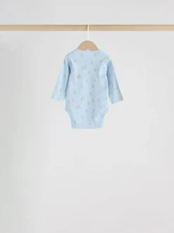 Clearance Next Blue 7 Pack Long Sleeved Baby Bear Bodysuit