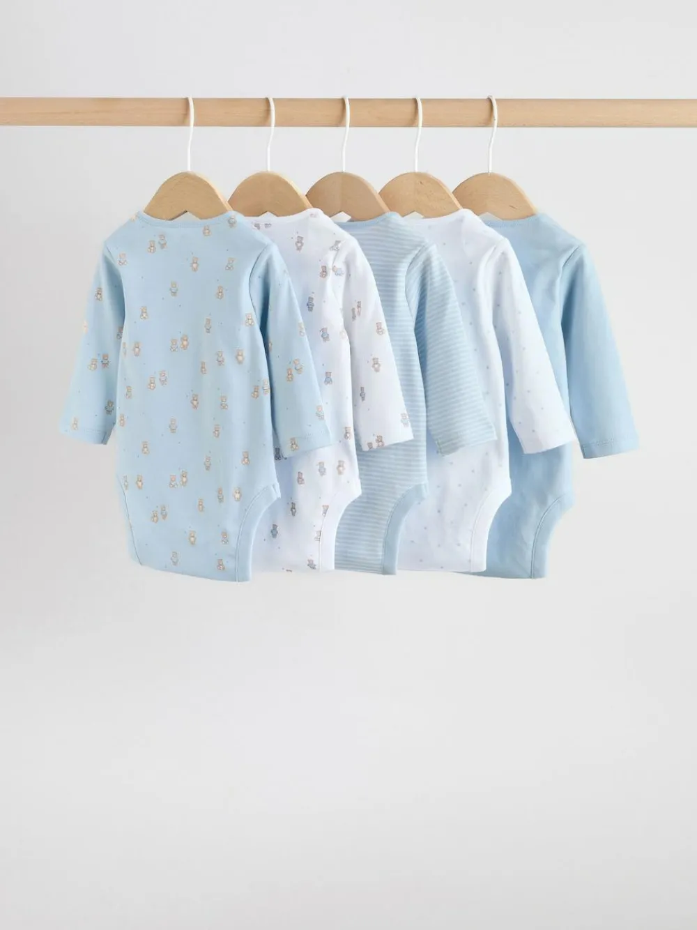 Sale Next Blue 5 Pack Long Sleeved Baby Bear Bodysuit