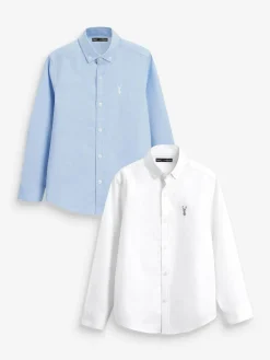 Hot Next Blue & White 2 Pack Oxford Shirt (3-16yrs)