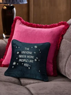 Next Blue 30 X 30cm Embroidered Universe Slogan Cushion^ Cushions & Throws