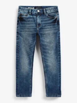 Next Blue Acid Wash Regular Fit Stretch Jeans (3-17yrs)^BOY Jeans|Jeans