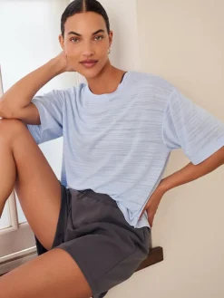 Best Next Active Crew Neck Lightweight Boxy Short Sleeve T-Shirt Blue