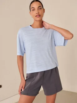 Best Next Active Crew Neck Lightweight Boxy Short Sleeve T-Shirt Blue