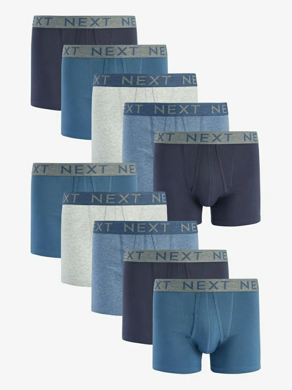 New Next Blue A-Front Boxers 10 Pack