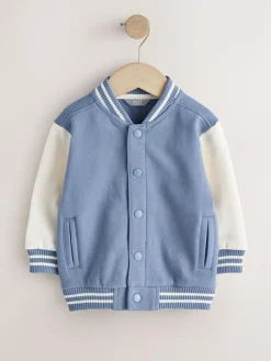 New Next Jersey Bomber Jacket (3mths-7yrs) Blue and Ecru