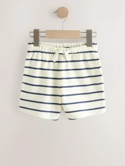 New Next Textured Shorts 3 Pack (3mths-7yrs) Blue And Striped
