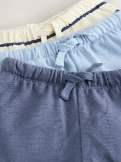 New Next Textured Shorts 3 Pack (3mths-7yrs) Blue And Striped