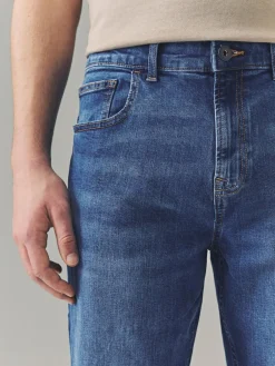 Best Next Blue Authentic Single Straight Fit Classic Stretch Jeans