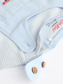 Online Next Blue Baby Corduroy 100% Cotton Dungaree and Bodysuit Set