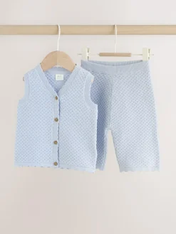 Next Blue Baby Knitted Top and Leggings Set 2 Piece (0mths-2yrs)^ Sets & Coords|Knitwear